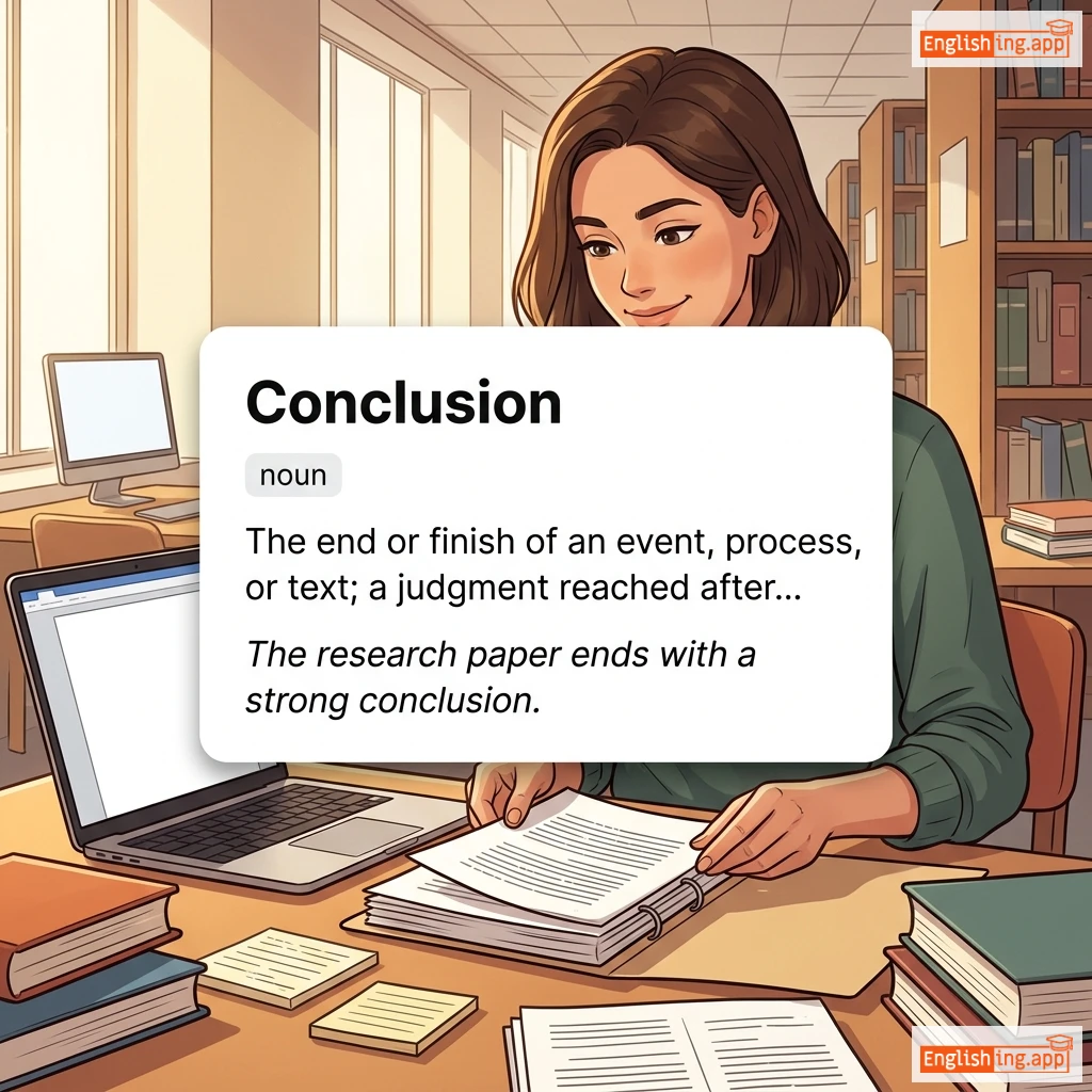Conclusion definition card — visual illustration of the meaning