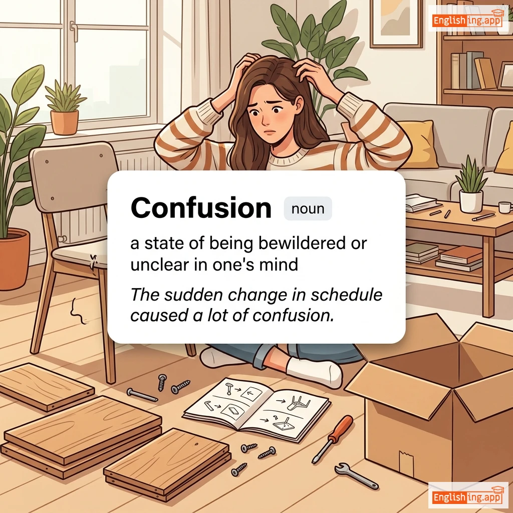 Confusion definition card — visual illustration of the meaning