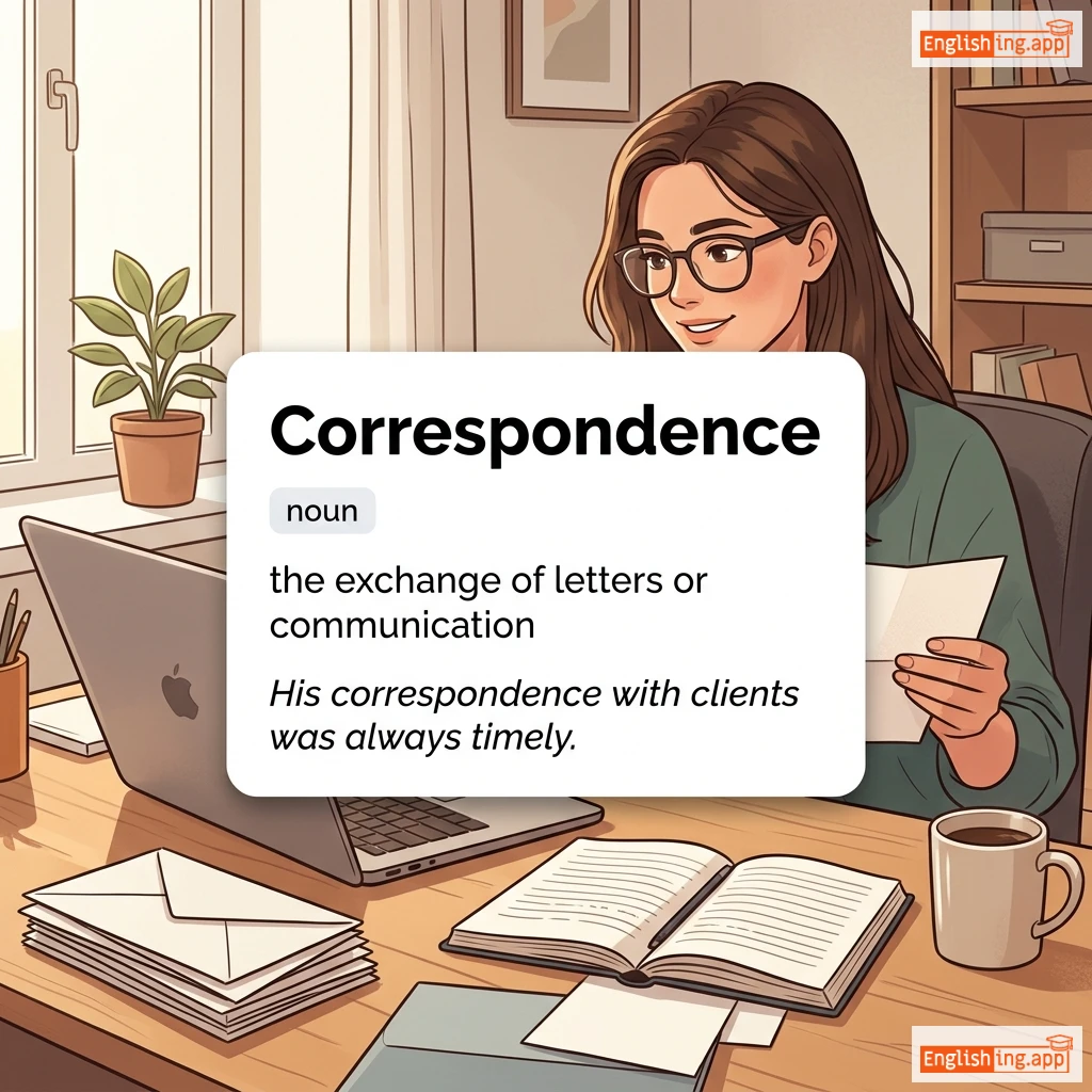 Correspondence definition card — visual illustration of the meaning