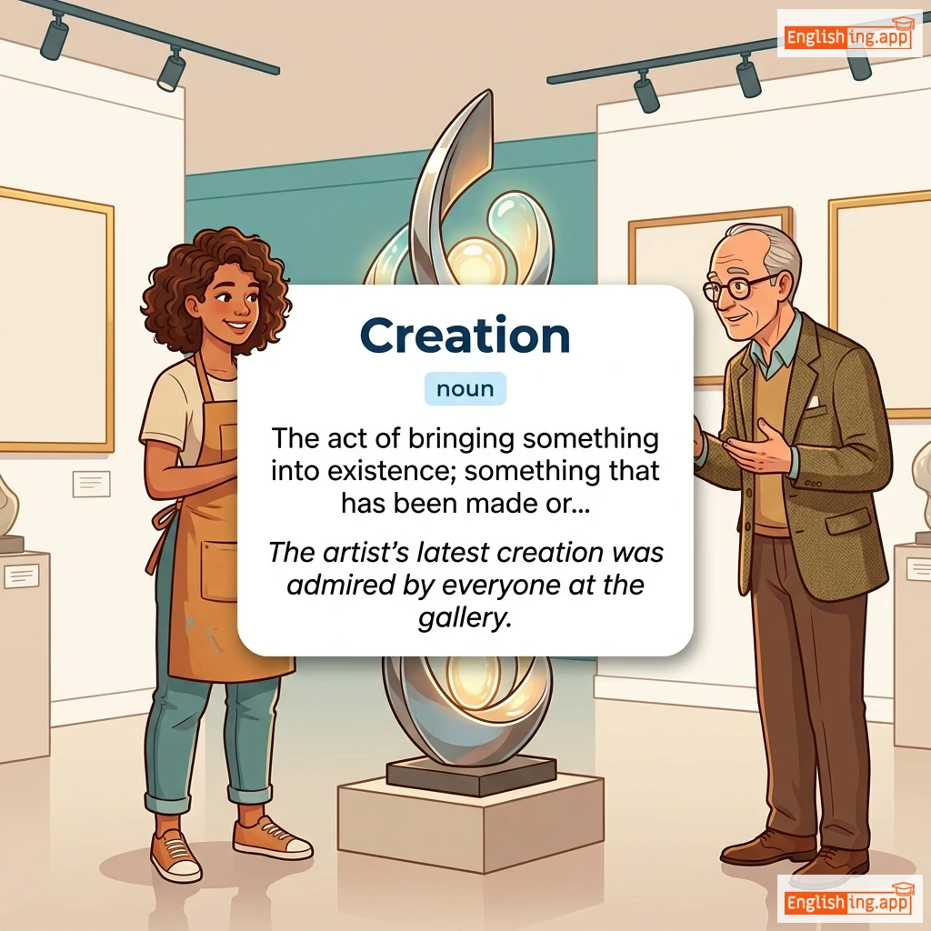 Creation definition card — visual illustration of the meaning