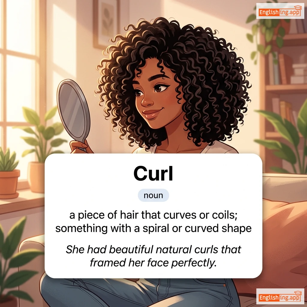 Curl definition card — visual illustration of the meaning