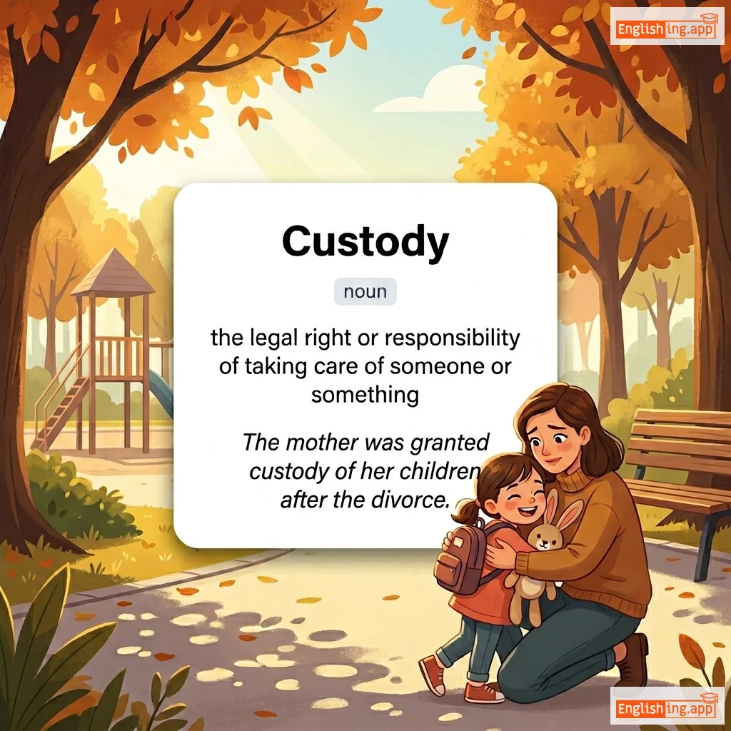 Custody definition card — visual illustration of the meaning