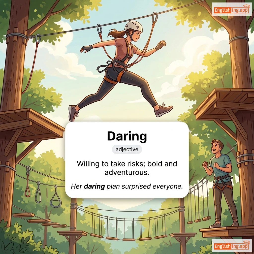 Daring definition card — visual illustration of the meaning