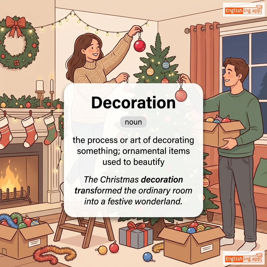 Decoration definition card — visual illustration of the meaning