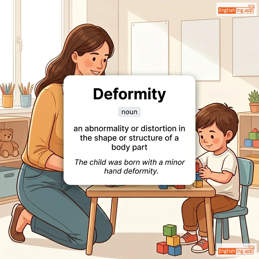 Deformity definition card — visual illustration of the meaning