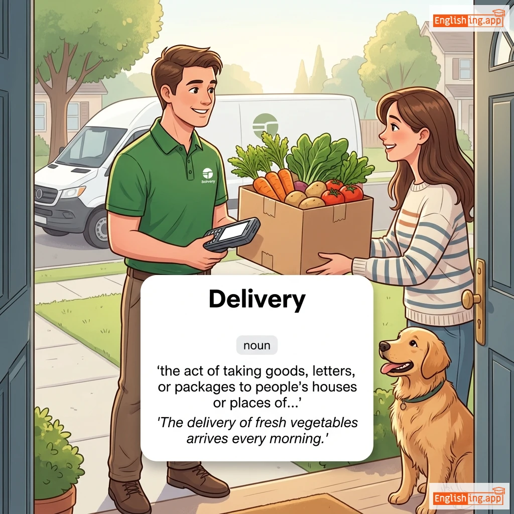 Delivery definition card — visual illustration of the meaning