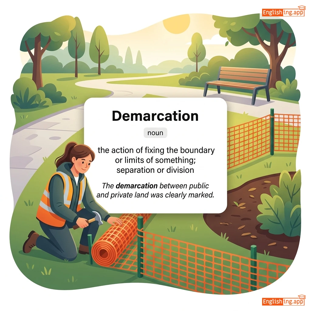Demarcation definition card — visual illustration of the meaning