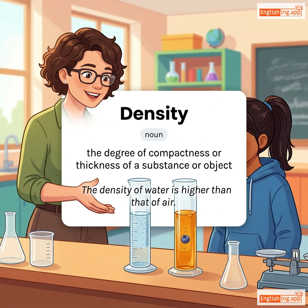 Density definition card — visual illustration of the meaning