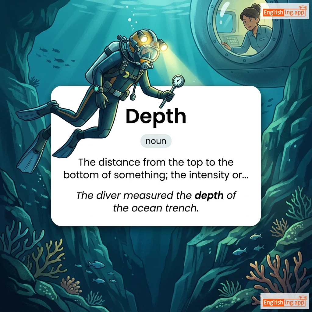 Depth definition card — visual illustration of the meaning