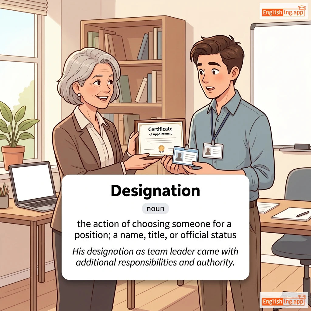 Designation definition card — visual illustration of the meaning
