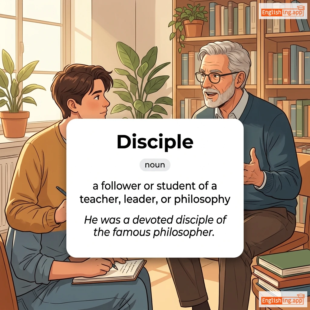 Disciple definition card — visual illustration of the meaning