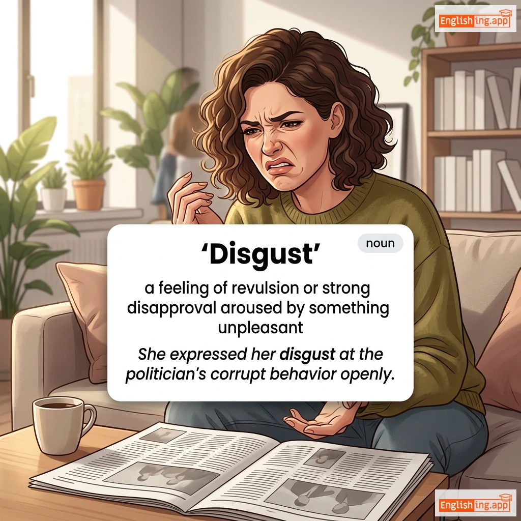 Disgust definition card — visual illustration of the meaning