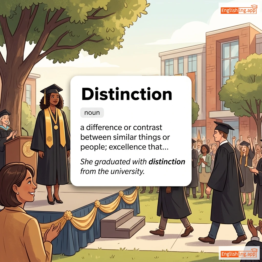 Distinction definition card — visual illustration of the meaning