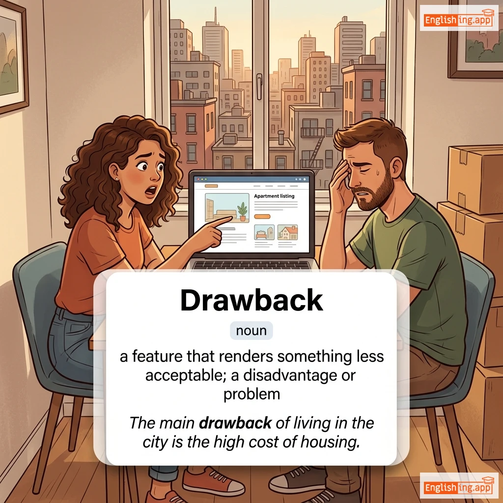 Drawback definition card — visual illustration of the meaning