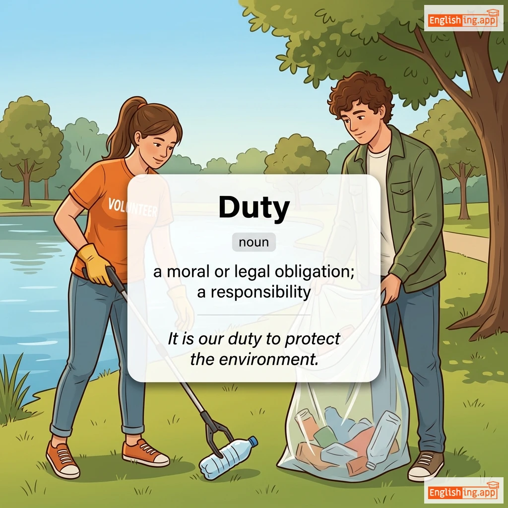 Duty definition card — visual illustration of the meaning