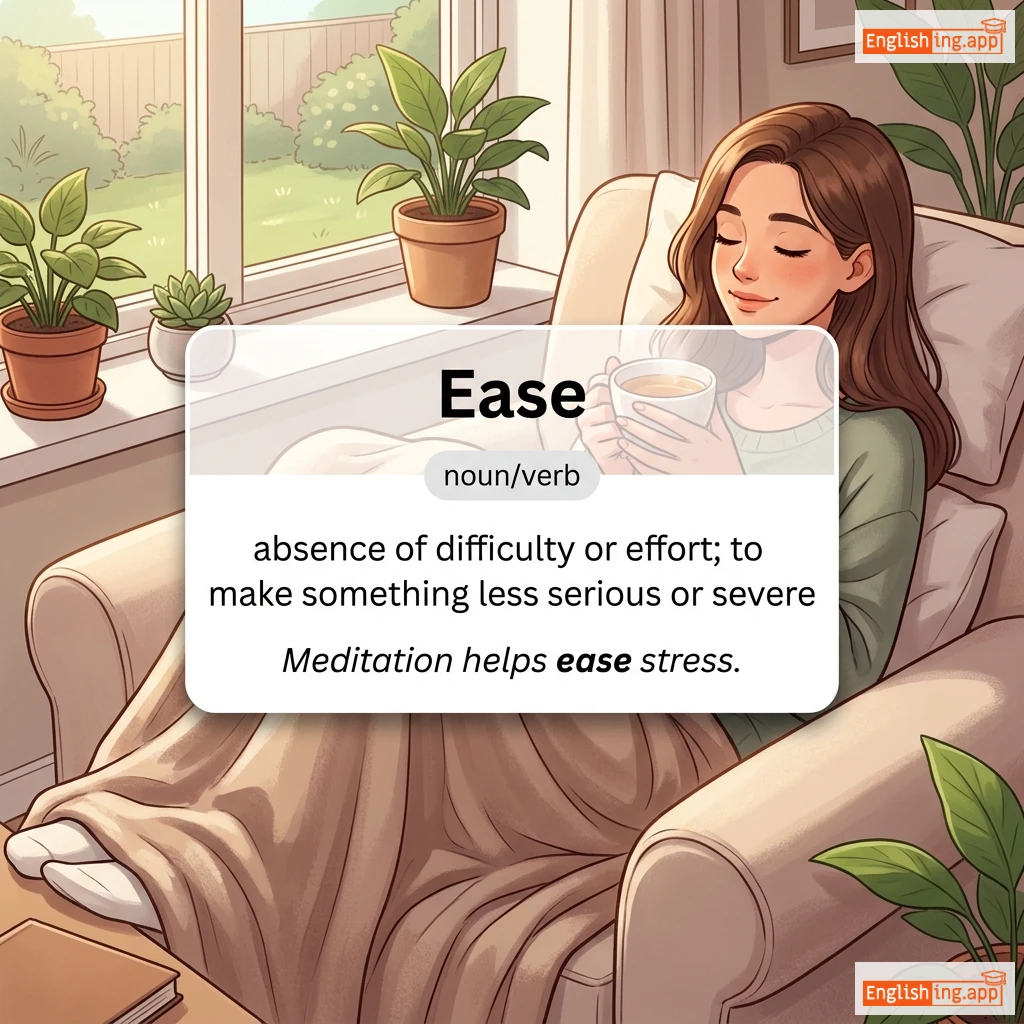 Ease definition card — visual illustration of the meaning