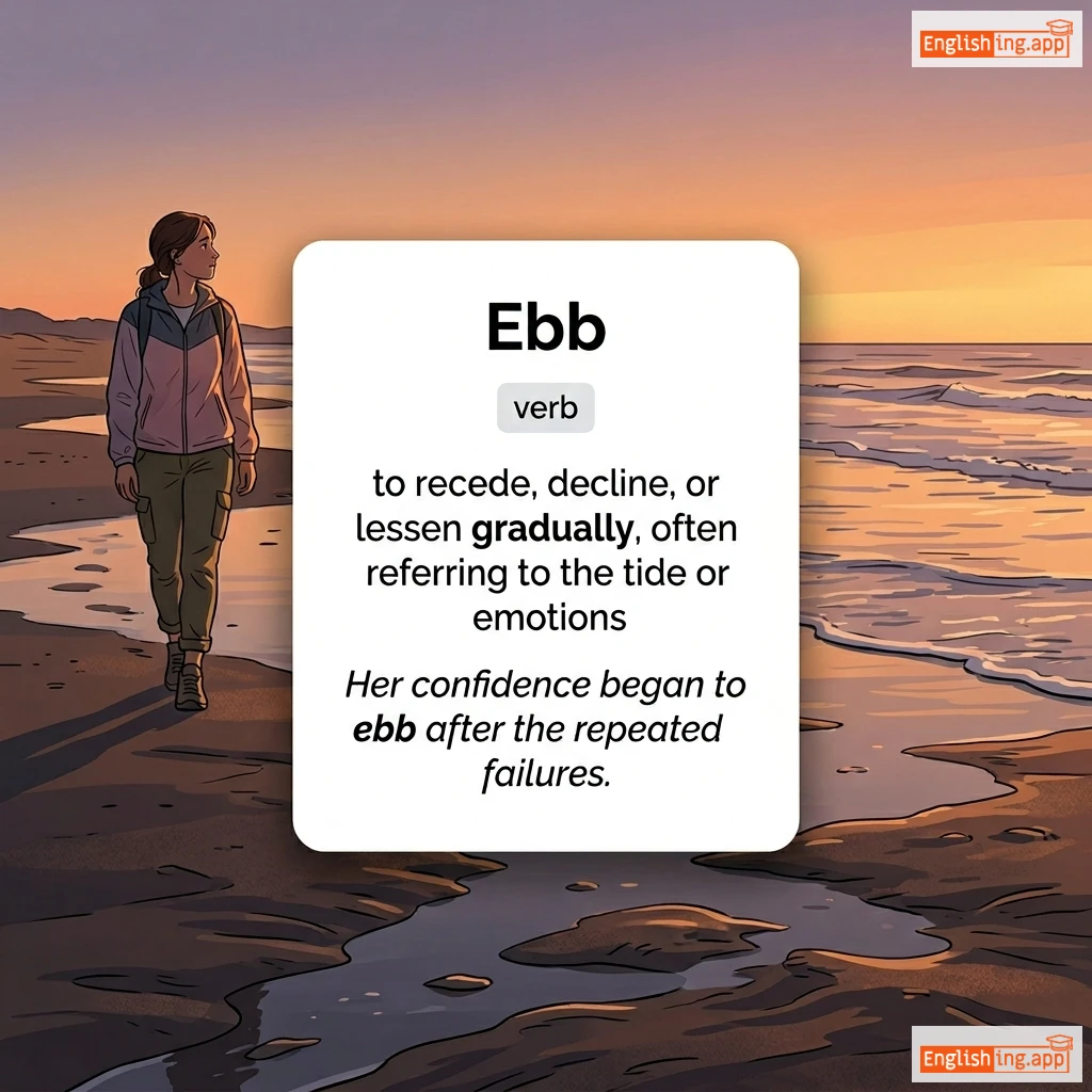 Ebb definition card — visual illustration of the meaning