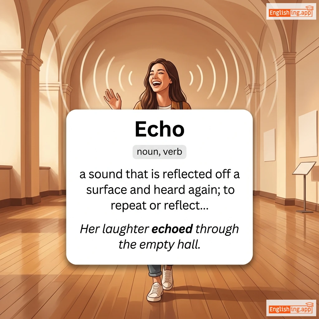 Echo definition card — visual illustration of the meaning