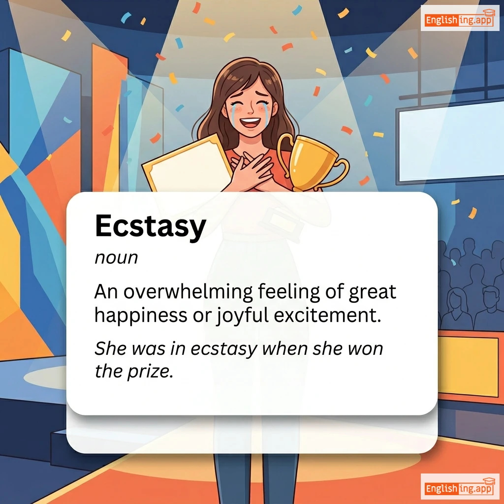 Ecstasy definition card — visual illustration of the meaning