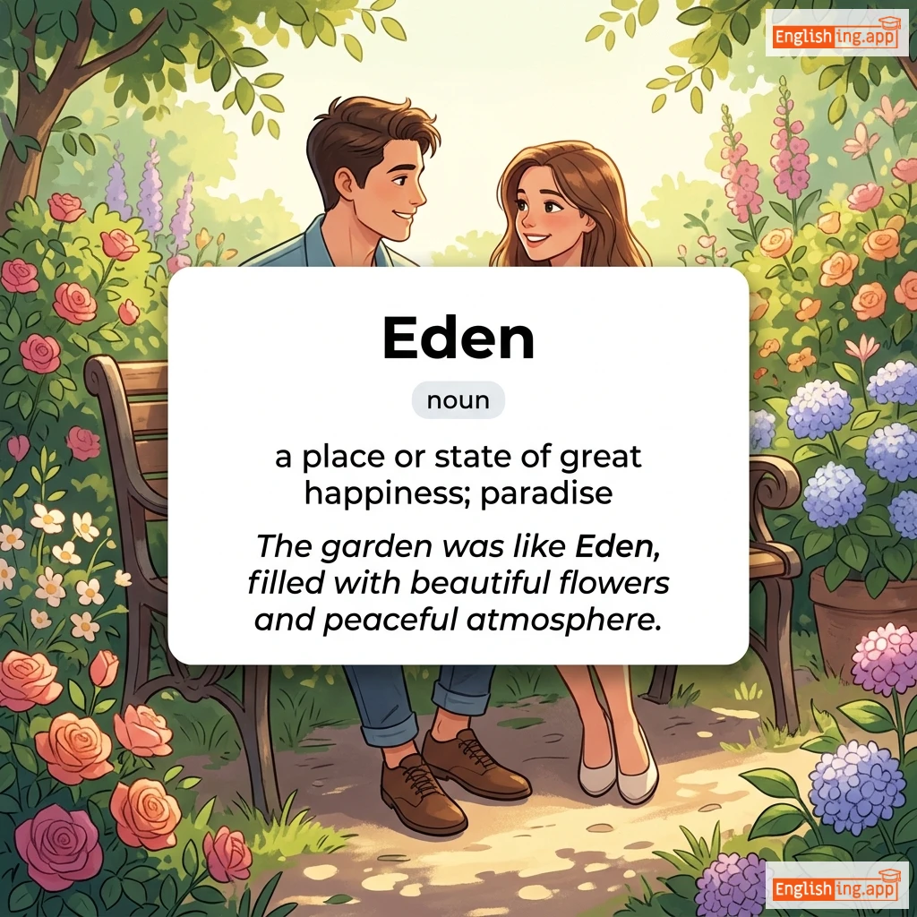 Eden definition card — visual illustration of the meaning