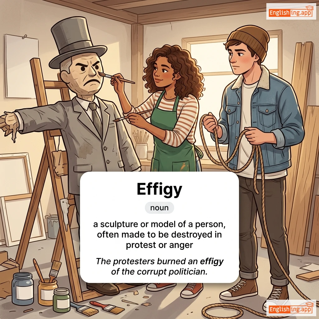 Effigy definition card — visual illustration of the meaning