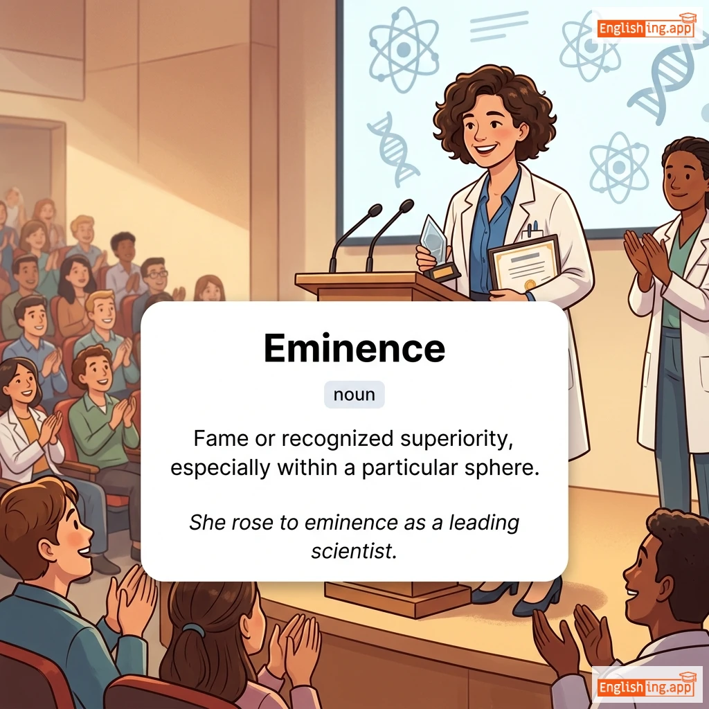 Eminence definition card — visual illustration of the meaning