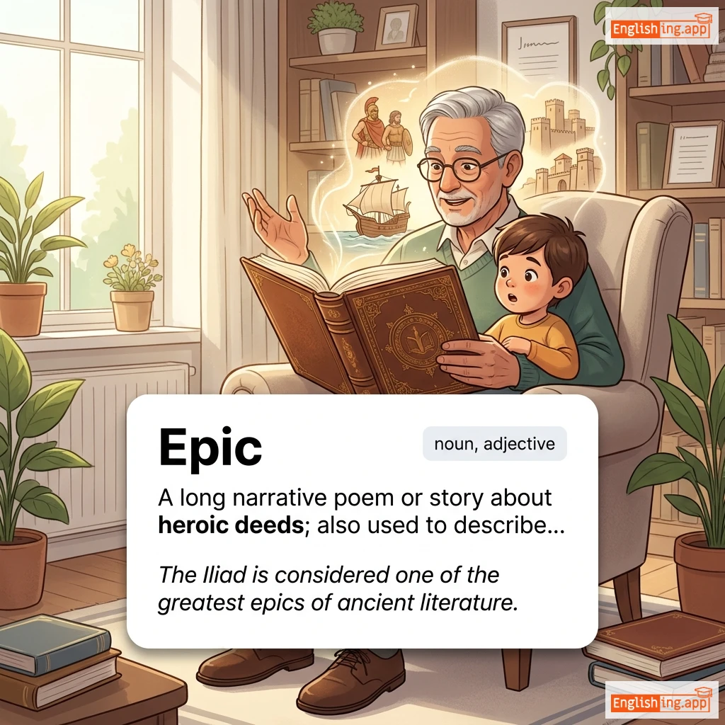Epic definition card — visual illustration of the meaning