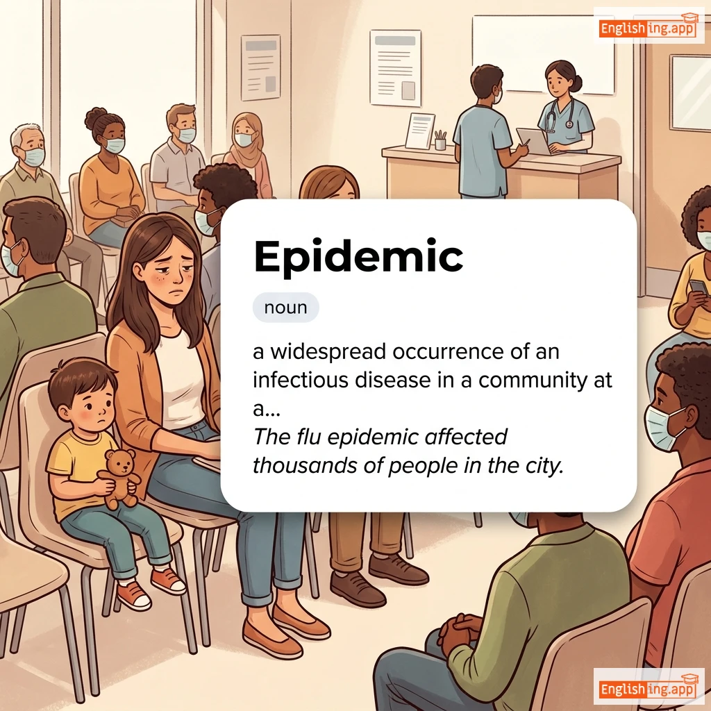 Epidemic definition card — visual illustration of the meaning