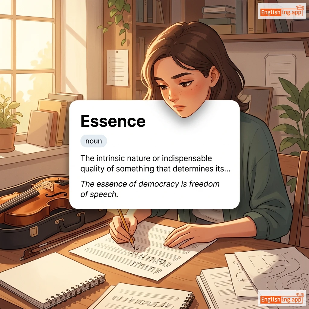 Essence definition card — visual illustration of the meaning