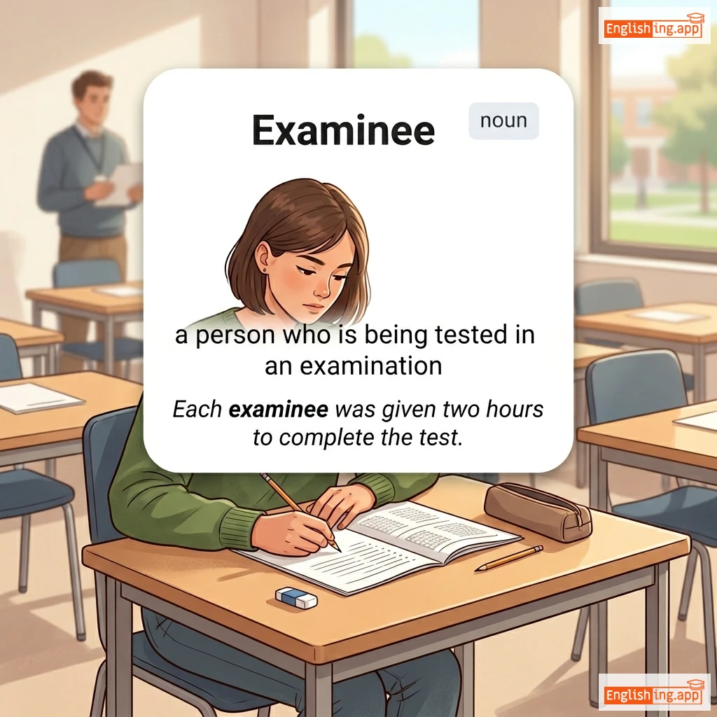 Examinee definition card — visual illustration of the meaning