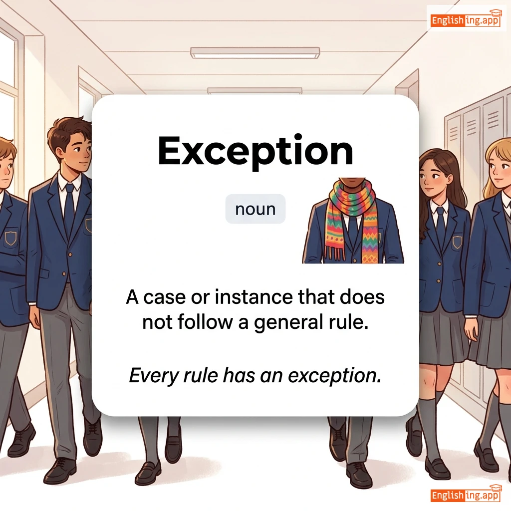 Exception definition card — visual illustration of the meaning