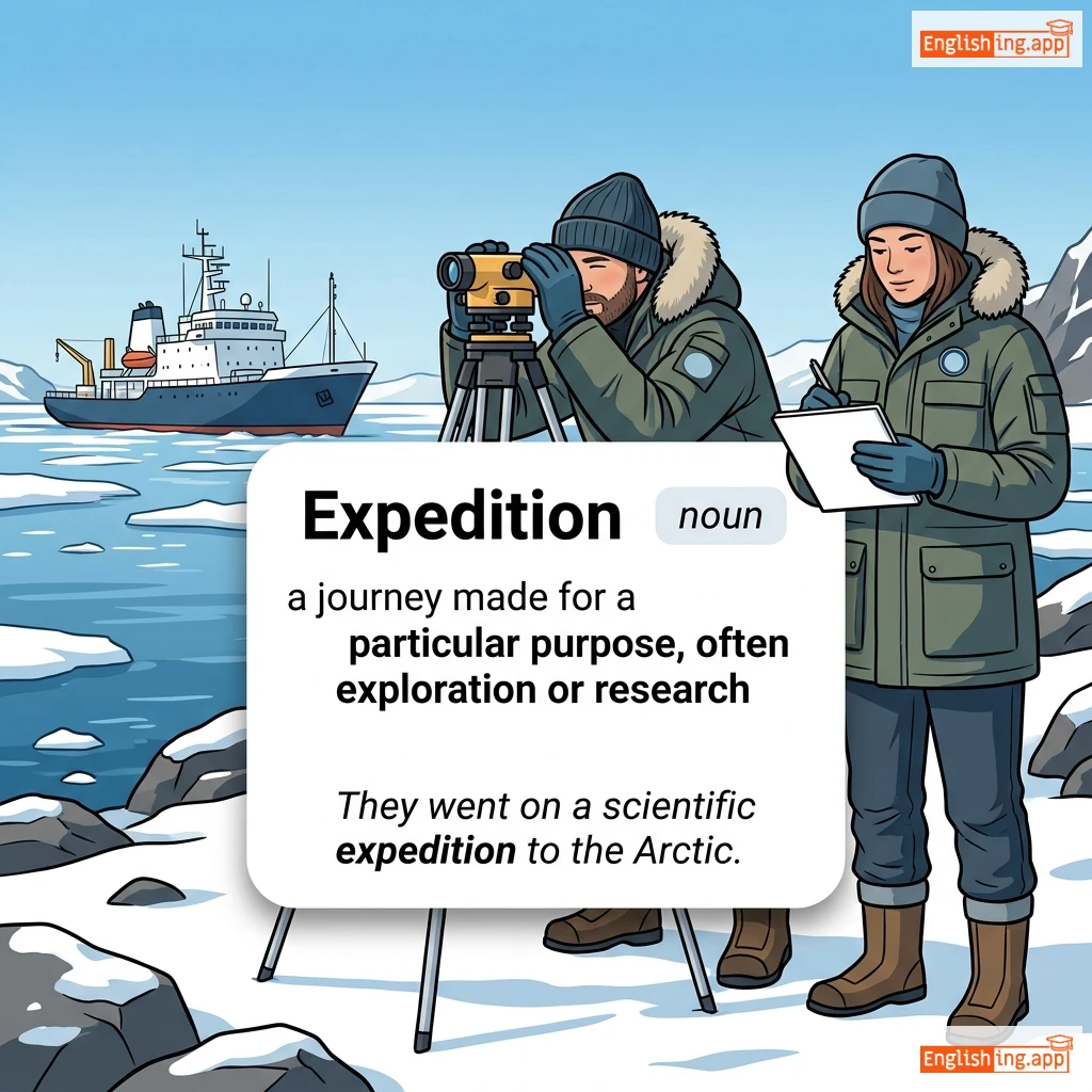 Expedition definition card — visual illustration of the meaning
