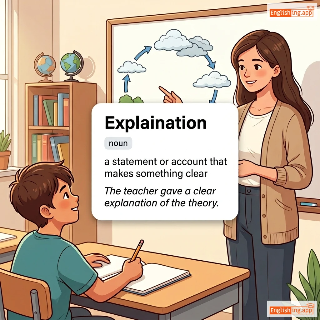 Explanation definition card — visual illustration of the meaning