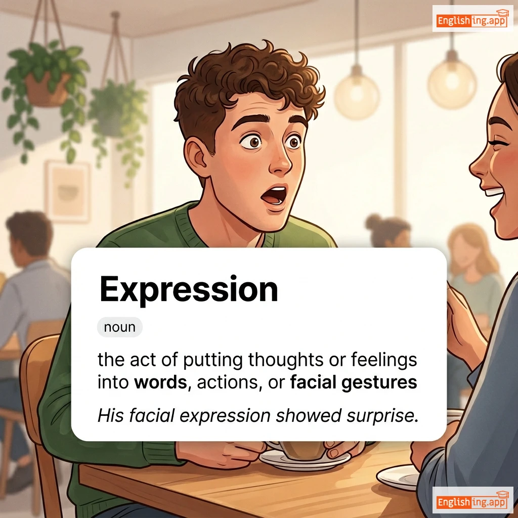 Expression definition card — visual illustration of the meaning