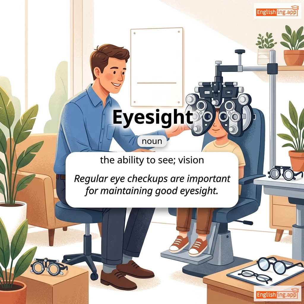 Eyesight definition card — visual illustration of the meaning