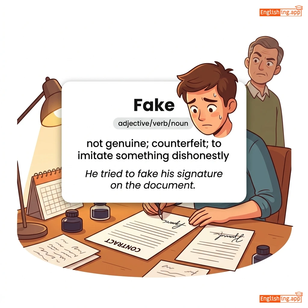 Fake definition card — visual illustration of the meaning