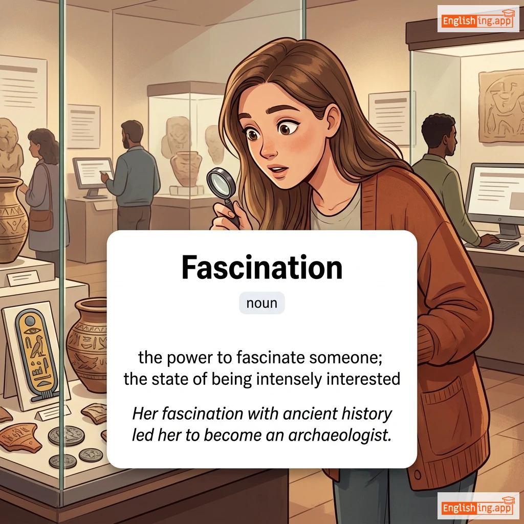 Fascination definition card — visual illustration of the meaning