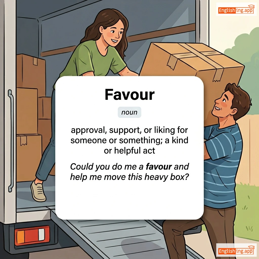 Favour definition card — visual illustration of the meaning