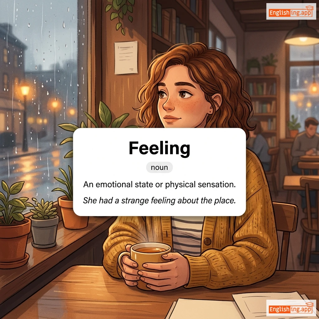 Feeling definition card — visual illustration of the meaning