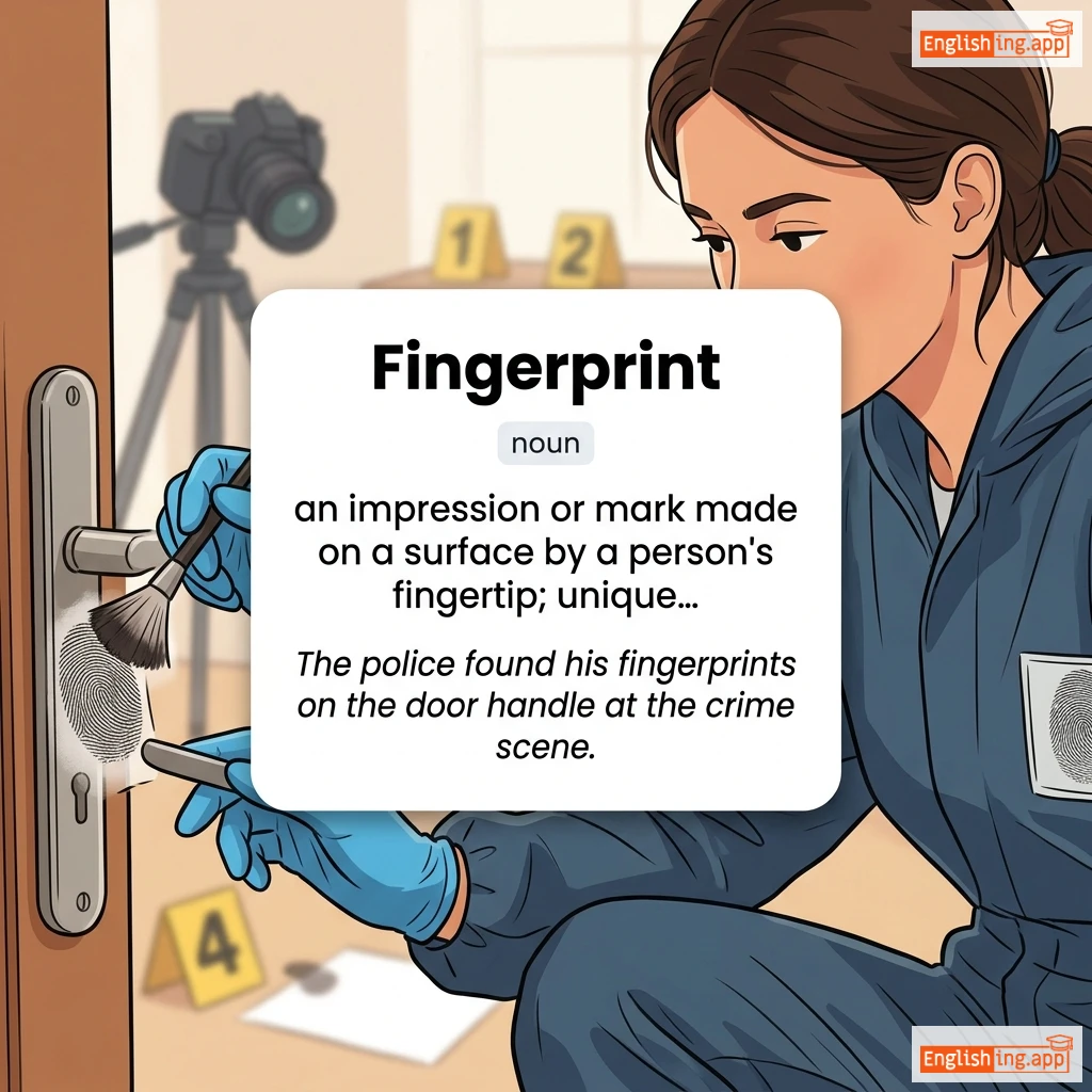 Fingerprint definition card — visual illustration of the meaning