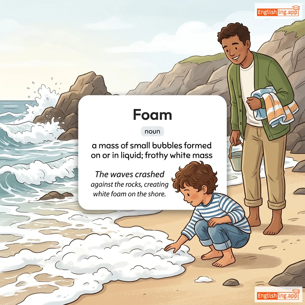 Foam definition card — visual illustration of the meaning