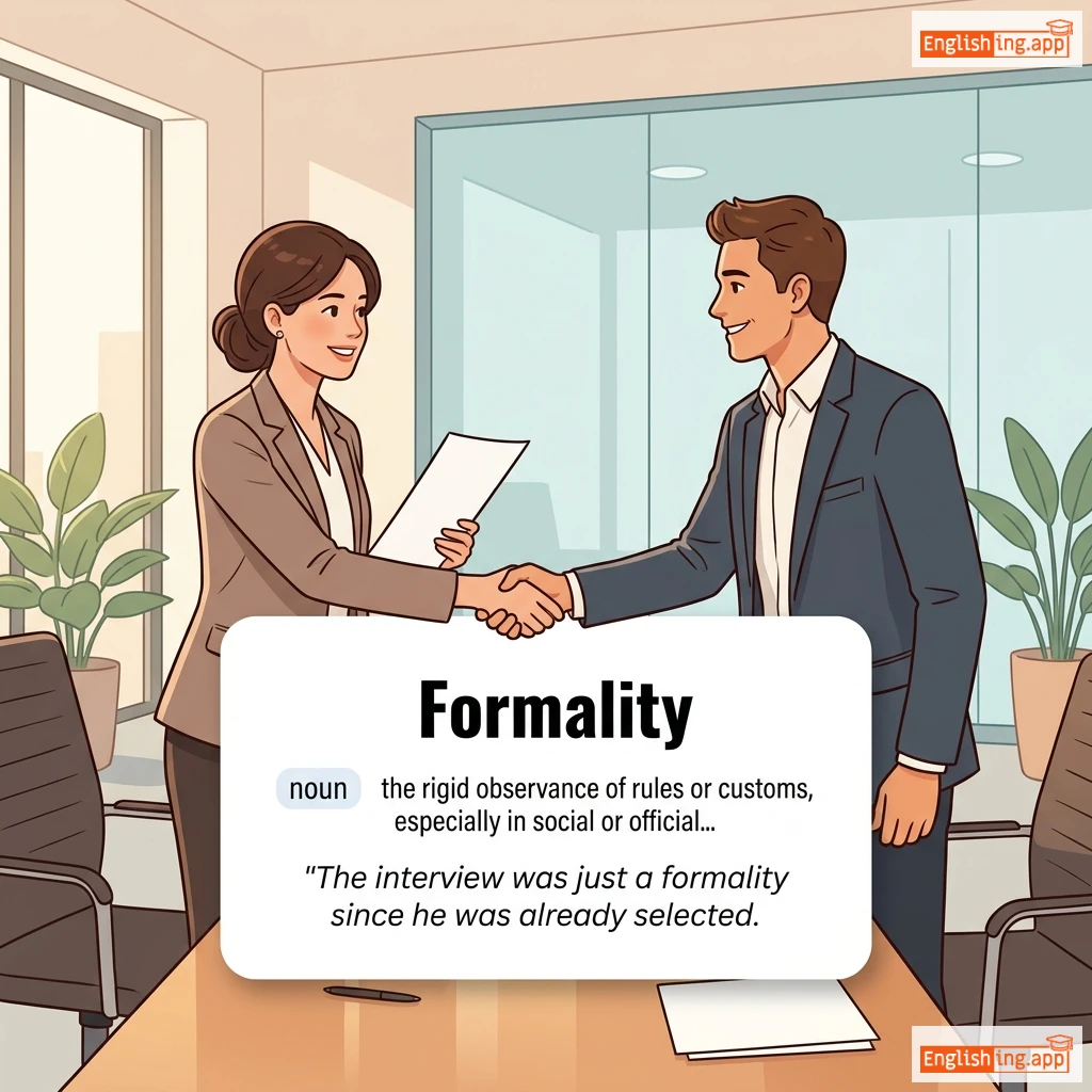 Formality definition card — visual illustration of the meaning