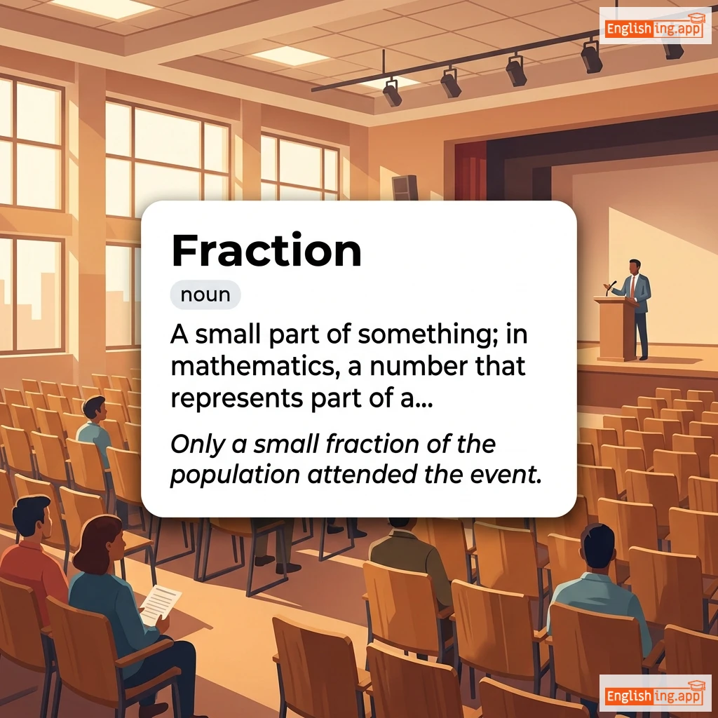 Fraction definition card — visual illustration of the meaning