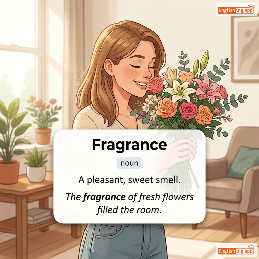 Fragrance definition card — visual illustration of the meaning