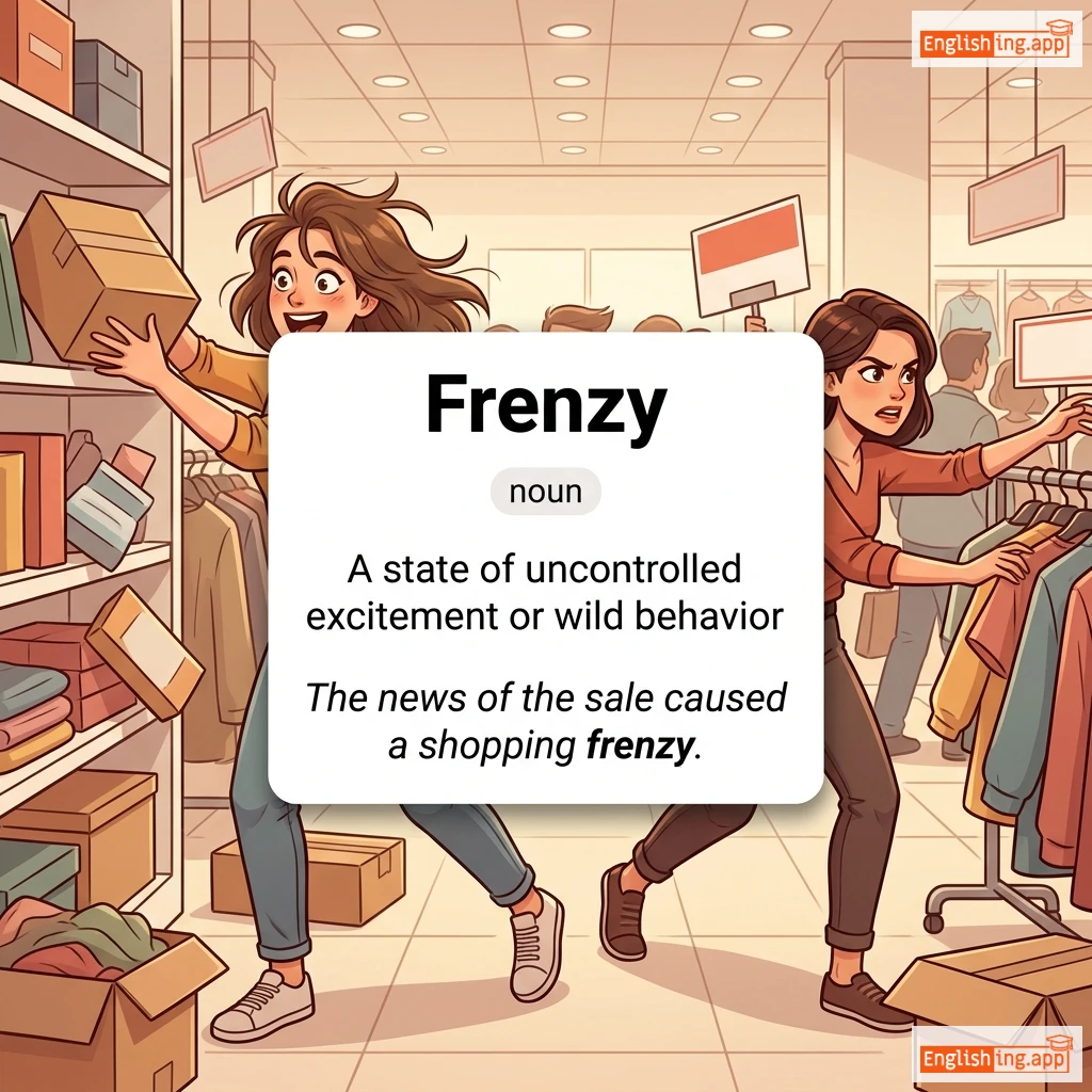 Frenzy definition card — visual illustration of the meaning