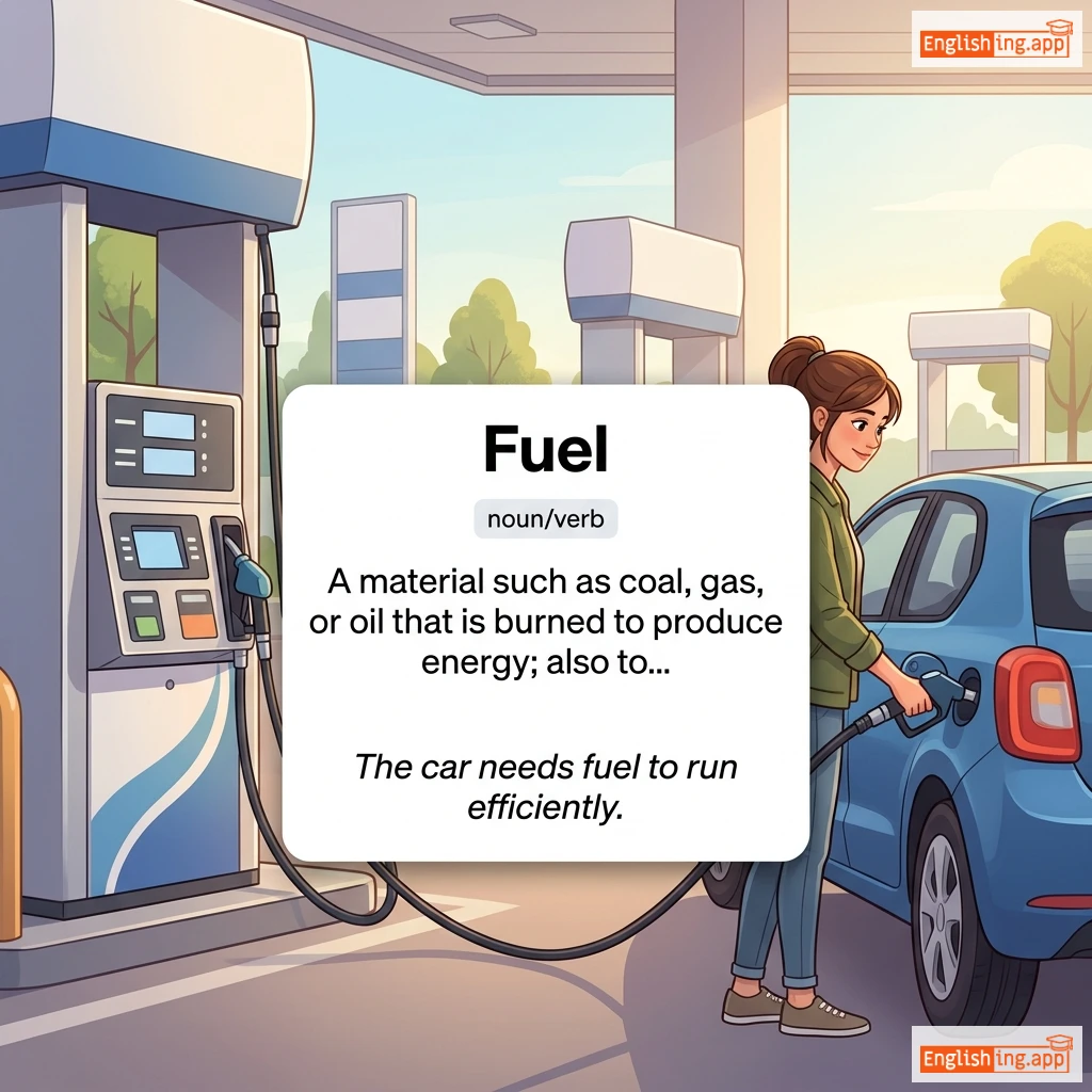 Fuel definition card — visual illustration of the meaning