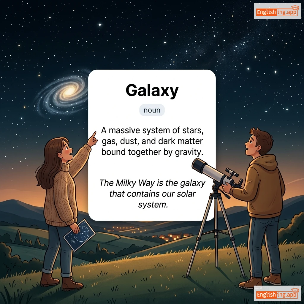 Galaxy definition card — visual illustration of the meaning