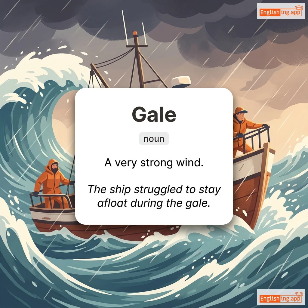 Gale definition card — visual illustration of the meaning