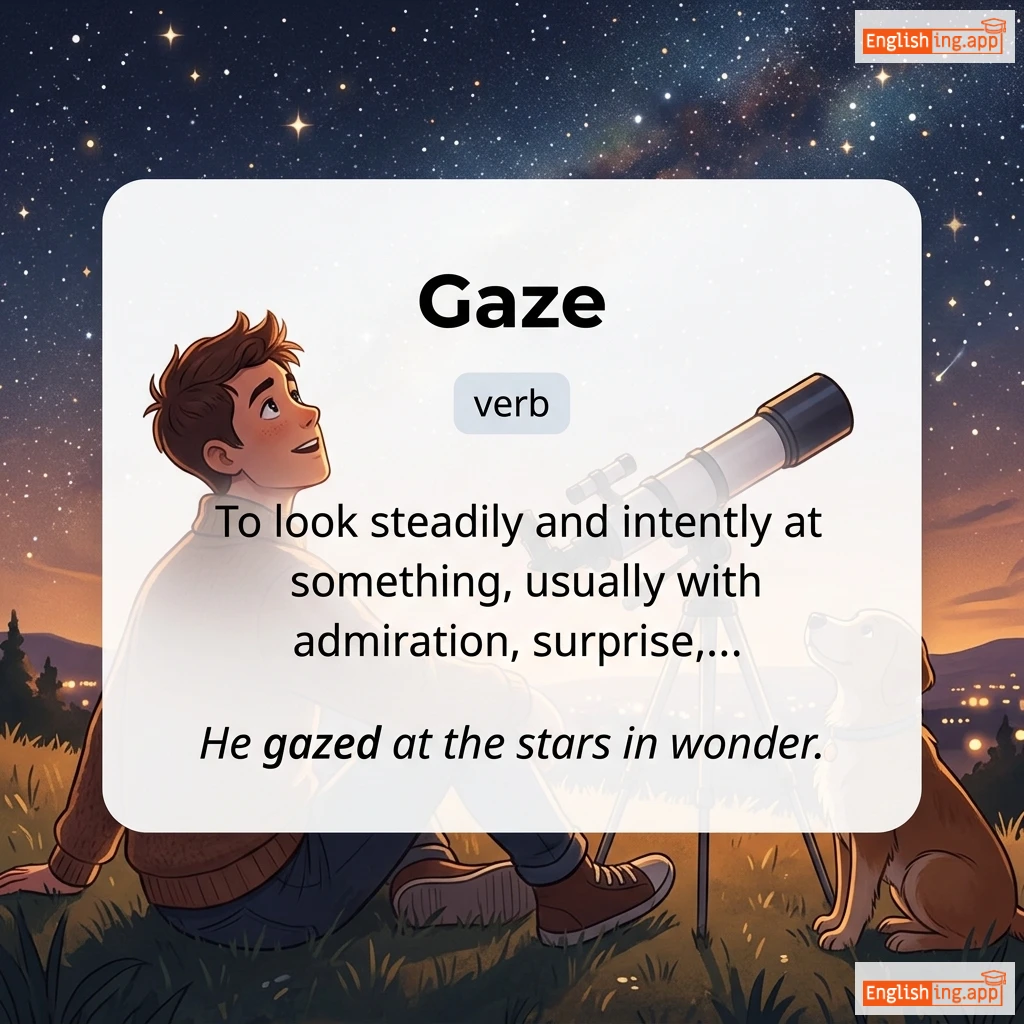 Gaze definition card — visual illustration of the meaning