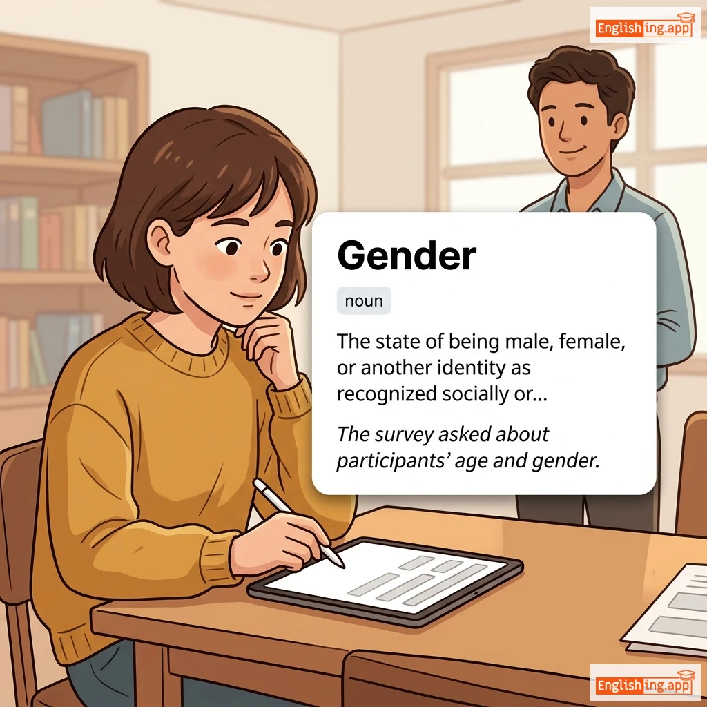 Gender definition card — visual illustration of the meaning
